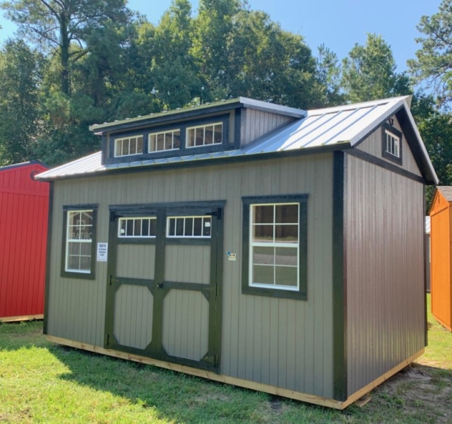 Cabin Style Storage Sheds | 10x16 Dormer Shed | Ravenel Buildings