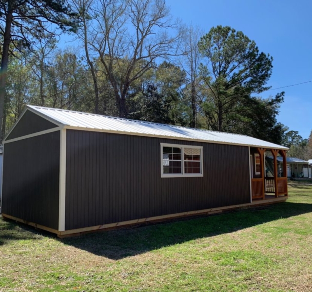 Storage Buildings for Sale in Charleston SC 16x40 Corner Porch Cabin